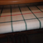 Viskestykke, trend bomuld, islæt hør 16/1 og bomuld Viskestykke sat op på en lille lervad skaftevæv