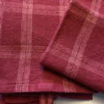 Farveeffekt viskestykker. Se opskriften i vævekredsens opskrifter under vævetips