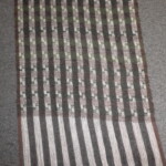 Nærbillede af halstørklæde, trend og islæt entrådet islandsk uld